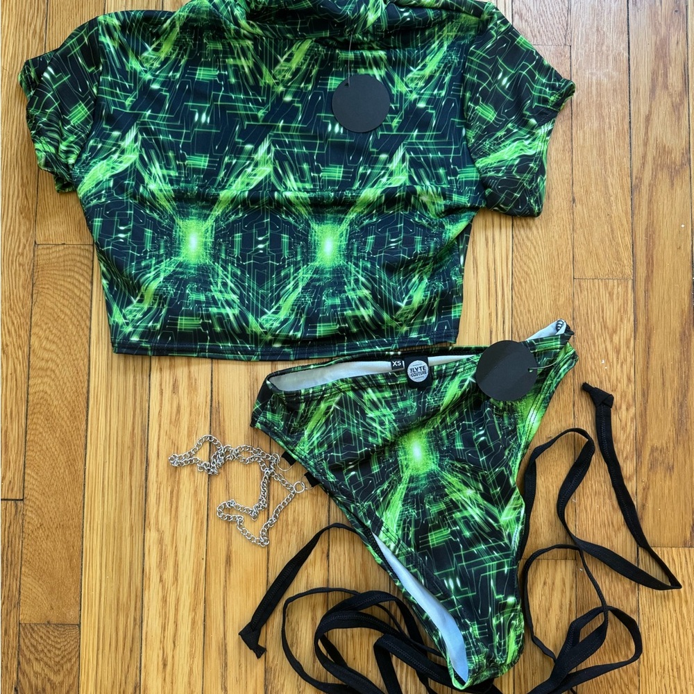 Green Cyber Rave Set - Gem
